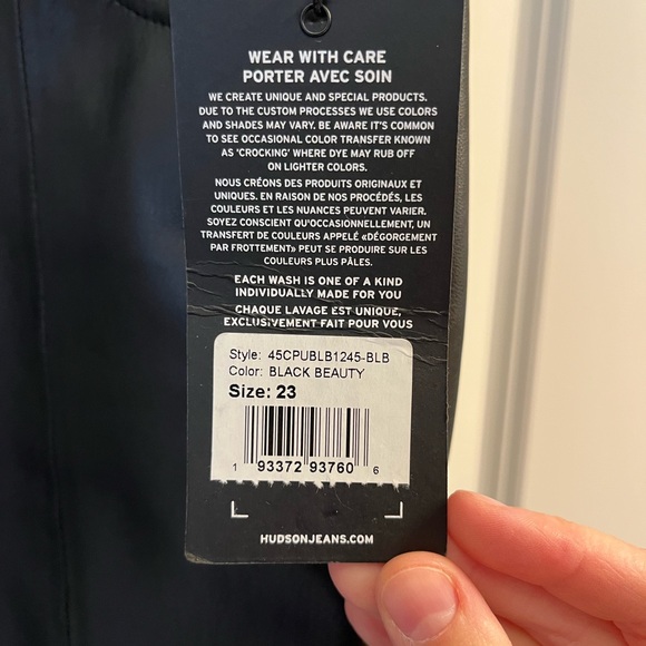 Hudson high rise leather Barbara jeans. Split leg detail - Picture 3 of 3